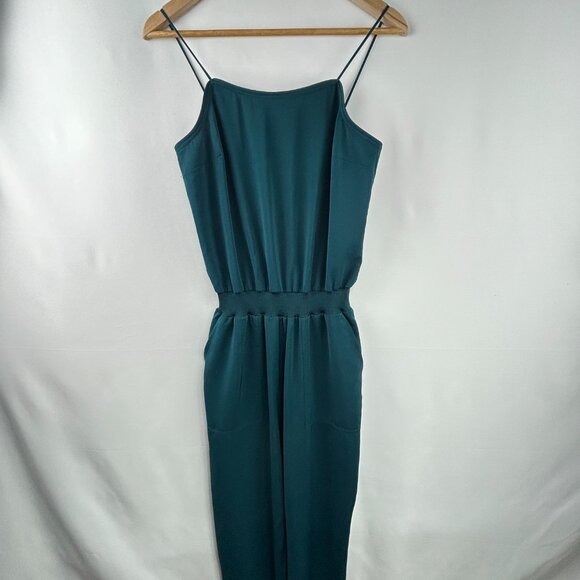RW&CO Chic Teal Satin One-Piece Jumpsuit - X-Small XS - Picture 1 of 11